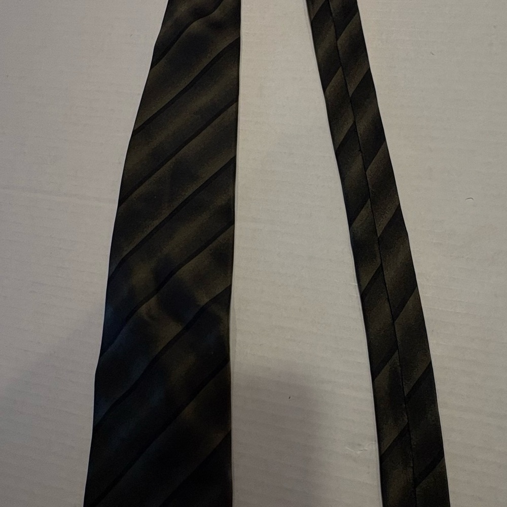Harve Benard Elegant Green Striped Tie